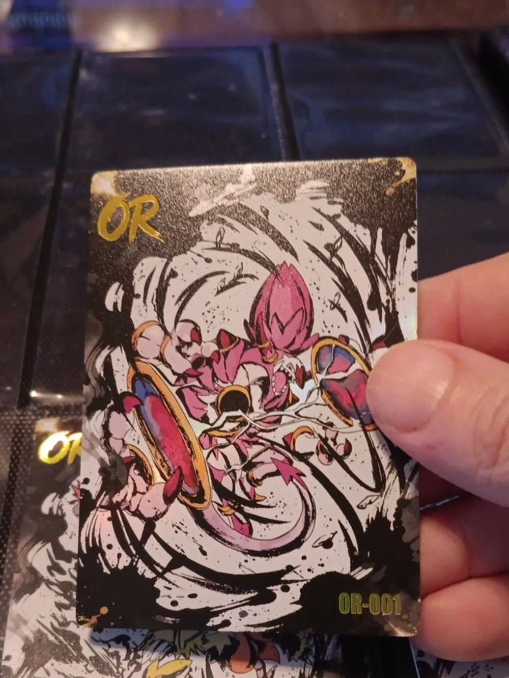 Pokemon OR Promo Card Pink Black Gold Artwork